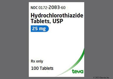 Orange Round Teva And 2083 - Hydrochlorothiazide 25mg Tablet