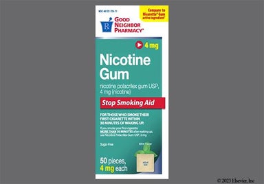 white square - GNP Nicotine Polacrilex 4mg Chewing Gum (Mint)