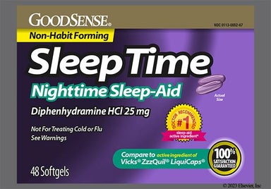 Purple Capsule 052 - GoodSense Sleep Time Sleep-Aid 25mg Softgel