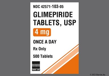 Blue Oblong GM 4 - Glimepiride 4mg Tablet