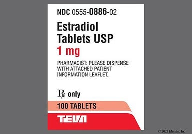 Purple Oval 886 1 - Estradiol 1mg Tablet