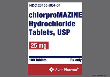 Blue Round 804 And M - Chlorpromazine Hydrochloride 25mg Tablet