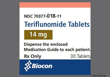 White Pentagon 14 And B - Teriflunomide 14mg Tablet