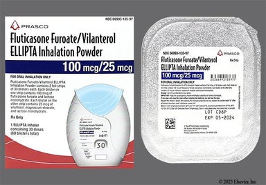 white - Fluticasone Furoate/Vilanterol ELLIPTA 100mcg-25mcg/actuation Powder for Inhalation