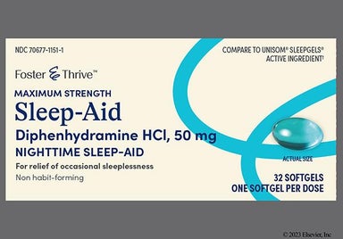 Blue Capsule PC5 - Foster & Thrive Nighttime Sleep-Aid Maximum Strength 50mg Softgel