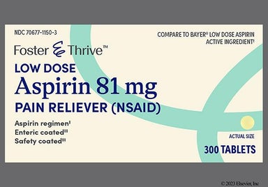 Yellow Round P - Foster & Thrive Low Dose Aspirin 81mg Enteric Coated Tablet