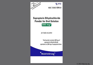 Yellow Not applicable - Sapropterin Dihydrochloride 500mg Powder for Solution