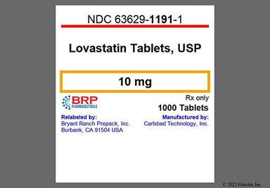 White Round CTI 141 - Lovastatin 10mg Tablet