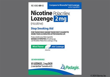 White Oval L734 - Nicotine Polacrilex 2mg Mini Lozenge (Mint)
