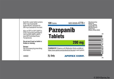Gray Oblong P200 And Apo - Pazopanib 200mg Tablet