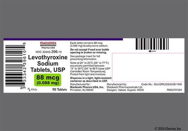 Green Round M59 - Levothyroxine Sodium 88mcg Tablet