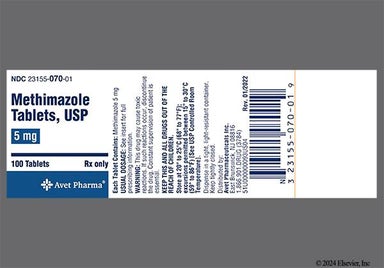 White Round Hp 70 - Methimazole 5mg Tablet