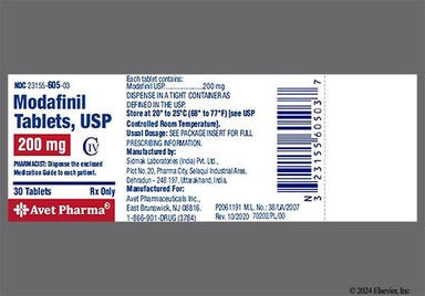 White Oblong Ac 133 - Modafinil 200mg Tablet