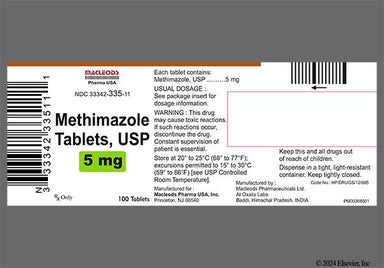 White Round T 80 - Methimazole 5mg Tablet