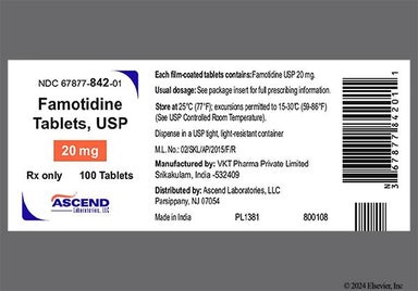 White Round V And 15 - Famotidine 20mg Tablet