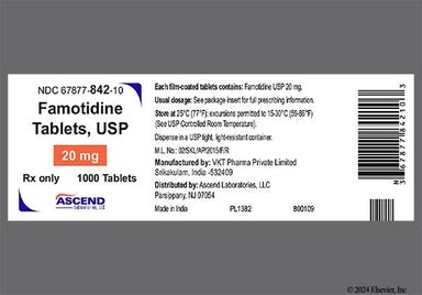 White Round V And 15 - Famotidine 20mg Tablet