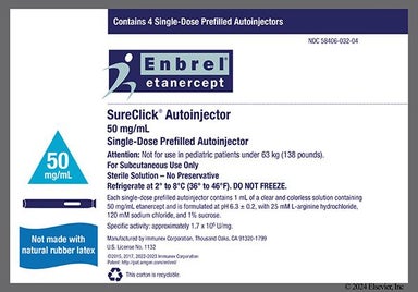Colorless Not applicable - Enbrel SureClick Autoinjector 50mg/mL Solution for Injection