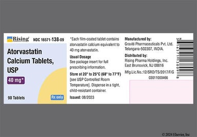 White Oval 115 - Atorvastatin Calcium 40mg Tablet
