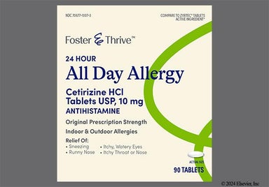 White Oval C - Foster & Thrive All Day Allergy 24 Hour 10mg Tablet