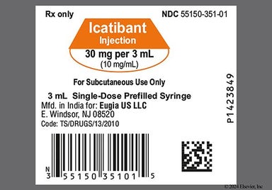 colorless - Icatibant 30mg/3mL Prefilled Syringe Solution for Injection