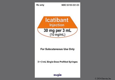 colorless - Icatibant 30mg/3mL Prefilled Syringe Solution for Injection