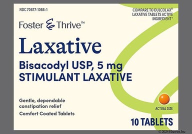 Orange Round 5 - Foster & Thrive Laxative 5mg Stimulant Laxative Comfort Coated Tablet