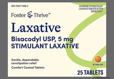Orange Round 5 - Foster & Thrive Laxative 5mg Stimulant Laxative Comfort Coated Tablet