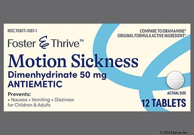 White Round 44 998 - Foster & Thrive Motion Sickness 50mg Tablet