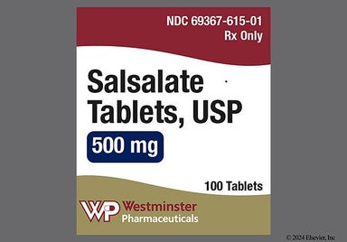 Yellow Round 615 - Salsalate 500mg Tablet