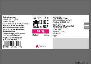 White Round Logo I4 - Glipizide 10mg Tablet