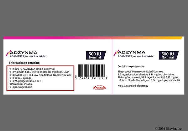 white - ADZYNMA 500units Powder for Injection