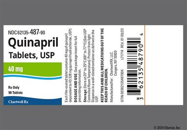 Brown Round Ce 123 - Quinapril Hydrochloride 40mg Tablet