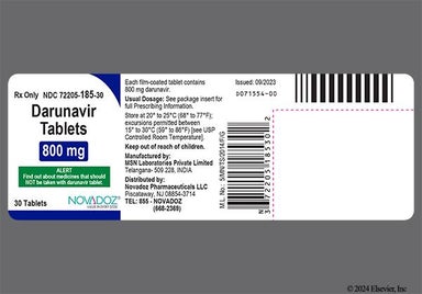 Brown Oval M And 800 - Darunavir 800mg Tablet