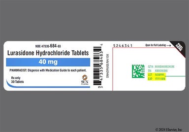 White Round 684 - Lurasidone Hydrochloride 40mg Tablet