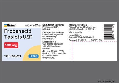 Yellow Oblong C 84 - Probenecid 500mg Tablet