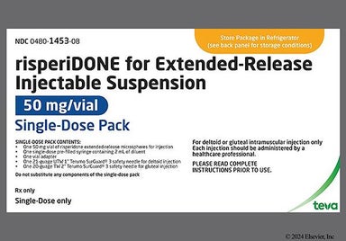 white - Risperidone 50mg Extended-Release Powder for Suspension for Injection