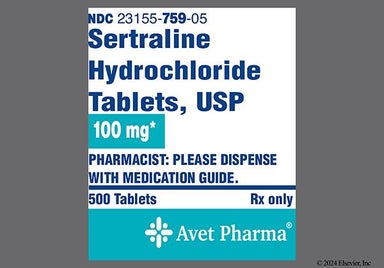 Yellow Oval 759 - Sertraline Hydrochloride 100mg Tablet