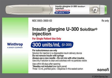 colorless - Insulin Glargine SoloStar Prefilled Pen 300unit/mL Solution for Injection