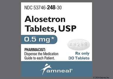 White Oval An248 - Alosetron Hydrochloride 0.5mg Tablet