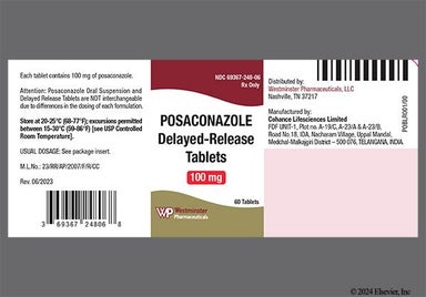Yellow Oblong 100 - Posaconazole 100mg Delayed-Release Tablet