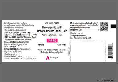 Pink Oval C2 - Mycophenolic Acid 360mg Delayed-Release Tablet