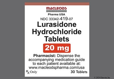 White Round F3 - Lurasidone Hydrochloride 20mg Tablet