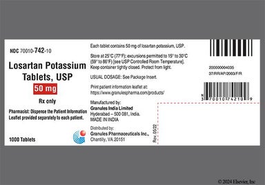 White Oval I 17 - Losartan Potassium 50mg Tablet