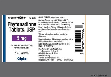 Yellow Round Sg 333 - Phytonadione 5mg Tablet