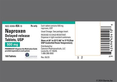 White Oblong I 11 - Naproxen 500mg Delayed-Release Tablet