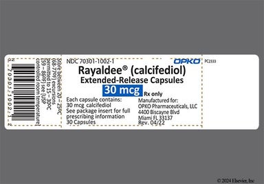 White 0 30 - Rayaldee 30mcg Extended-Release Capsule