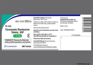 Peach Round Cl 14 - Clorazepate Dipotassium 7.5mg Tablet