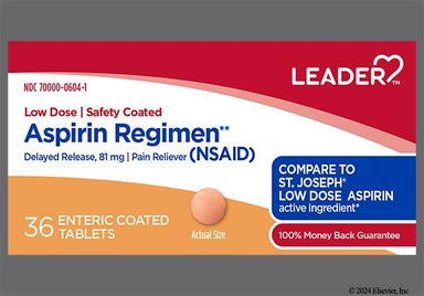 Pink Round - Leader Aspirin Regimen Low Dose 81mg Enteric Coated Tablet