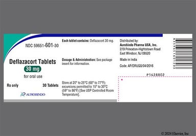 White Oval Dl30 - Deflazacort 30mg Tablet