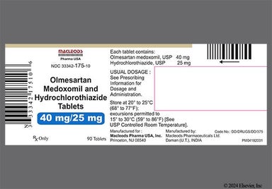 Pink Oval T 3 - Olmesartan Medoxomil/Hydrochlorothiazide 40mg-25mg Tablet